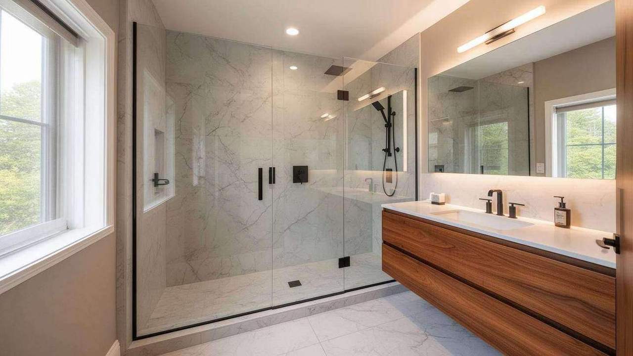Modern remodeled bathroom